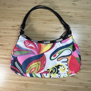 LeSportsac Mini Hobo Floral Retro Shoulder Purse Bag Casual Multicolored Boho